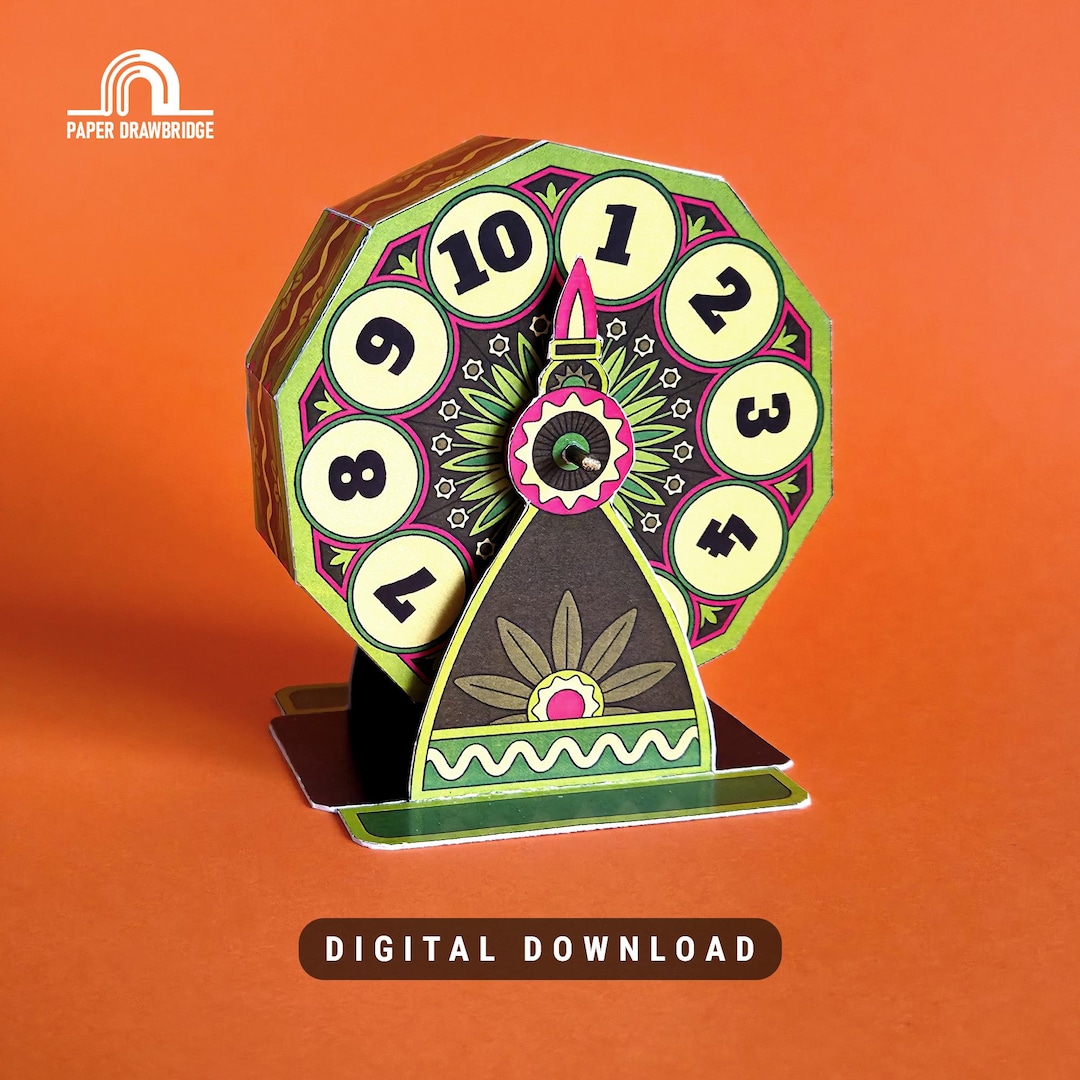 Rotating Wheel Paper 3D Spinning Wheel Paper Craft | DIY Customizable Multipurpose Prize ...