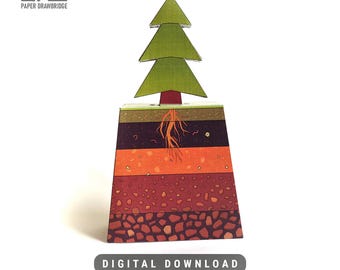 Modèle 3D Horizons de sol | Projet des sciences de la Terre pour les enfants | Activité STEM imprimable pour la classe | Créations manuelles en papier