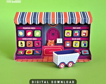 Ensemble de jeu pour hamsters d'épicerie |  Modèle de jouet en papier 3D DIY pour enfants | Jeu de simulation | Temps calme