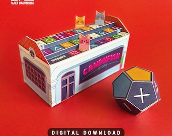 Jeu de société chaton à imprimer pour tout-petits | Activité d'association de formes et de couleurs | Jeu de création 3D en papier pour bricolage | Jouet éducatif préscolaire | Jeu de chat pour enfants