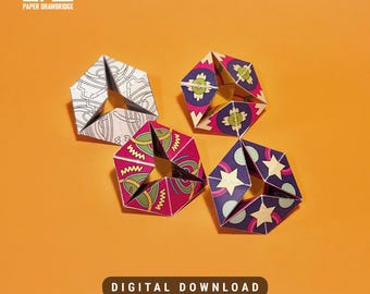 Motifs kaléidocycles Flextangle | Jouets agités | Colorez et jouez