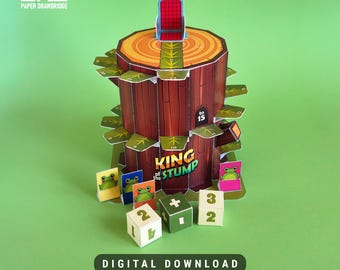 Roi de la souche | Jeu de société arithmétique DIY 3D pour enfants | Addition et soustraction | Jeu de maths sympa