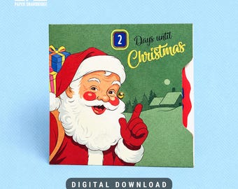 Santa Christmas Countdown Calendar Printable I Christmas Advent Wheel I Paper Craft Template I DIY Holiday Decor I Digital Download