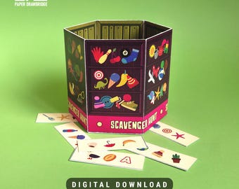 Printable Scavenger Hunt Cup Game | Toddler Papercraft Activity | DIY Party Game | Educational Craft for Kids