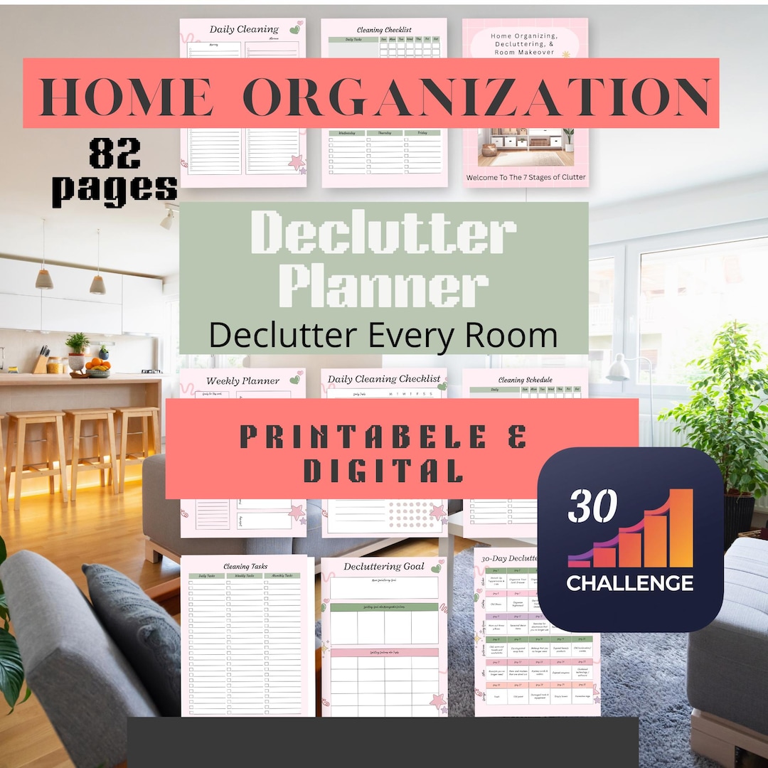 Declutter Planner Printable, Home Organization Binder, Cleaning ...