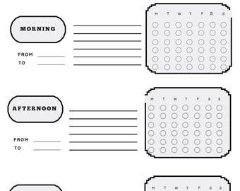 Daily Routine Tracker Printable, Morning Noon Night Planner, One Page Schedule for Kids & Adults, ADHD Routine Chart PDF