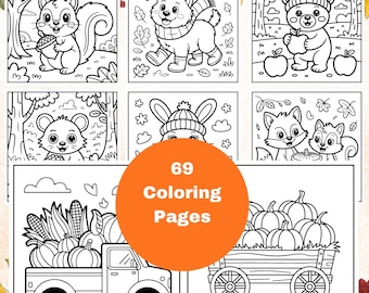 Fall Coloring Book, Fall Coloring Pages, Fall Coloring Sheets, Autumn Coloring Pages, Fall Coloring Pages for Kids, Autumn Activities, Fall