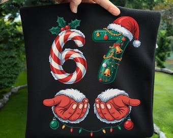 Funny Six Seven Christmas Png, Santa 67 Png, 67 Png, Six Seven Holiday Lights, Humor Xmas 67, 67 Christmas Png, Christmas Saying Png
