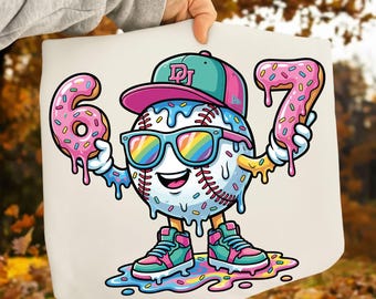 67 Meme Six Seven 6 7 Meme Funny Baseball Ice Cream Drip PNG SVG, 67 Drip Ice Cream Svg, Funny Ice Cream Drip 6 7 Svg, Gen Alpha Sayings Png
