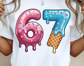 Six Seven Ice Cream Png, Six Seven 67 Meme Png, Meme 67 Funny Number Png, Gen Alpha Trend Png, Gen Z Png