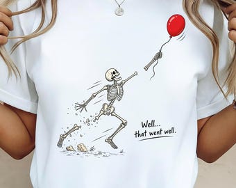 Funny Skeleton Lost Balloon Halloween Shirt Design (Digital File)