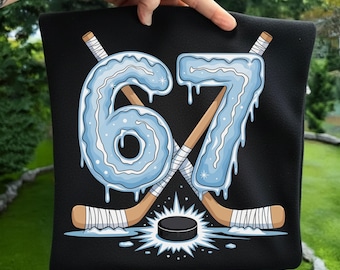 Kids 67 Hockey Ice Cream Drip Six Seven png, 67 Ice Cream Drip Meme PNG, Sport 67 Fun Meme Png, 67 Viral Internet Joke Digital Design