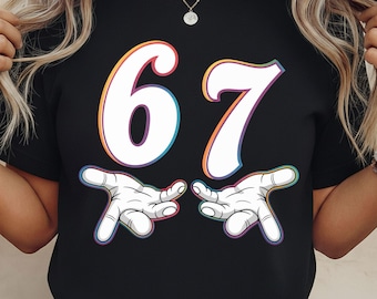 Six Seven 6 7 Meme Funny Hands PNG Bundle, Viral Internet Meme Humor, Funny Generation Z, 67 Trend, Funny Social Media, , Sports Gift shirt
