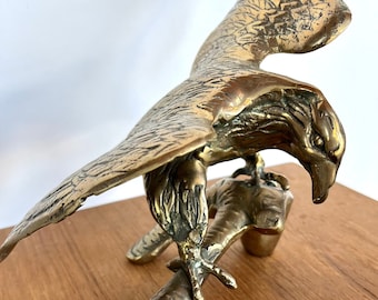 Vintage Brass Eagle Sculpture