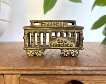 Vintage Brass San Francisco Cable Car Figurine