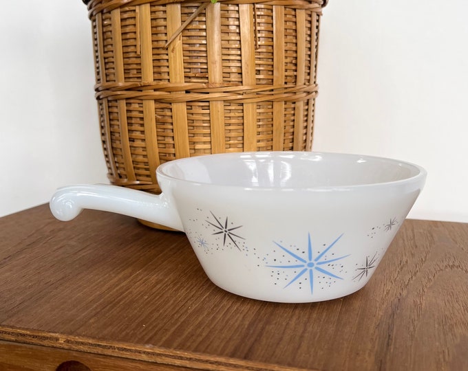 Rare Vintage Fire King Atomic Starburst Soup Bowl With Handle Etsy