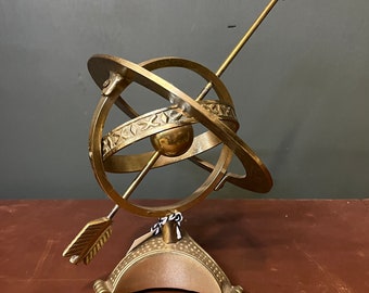 Vintage Brass Armillary Sphere Globe Celestial Sundial