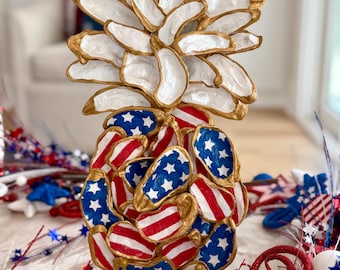 250th Anniversary Red White & Blue Oyster Pineapple Sculpture