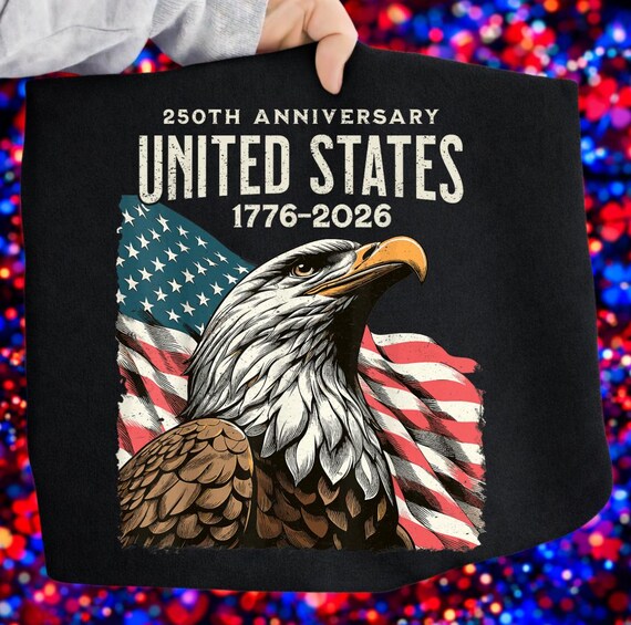 250th Anniversary USA Eagle PNG | Patriotic 1776-2026 Design | Vintage American Flag Sublimation | Instant Download