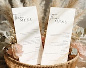 Modern Wedding Menu Template, Digital Wedding Menu Card, Custom Wedding Dinner Menu Template, Canva Wedding Menu Template Digital  M5-M