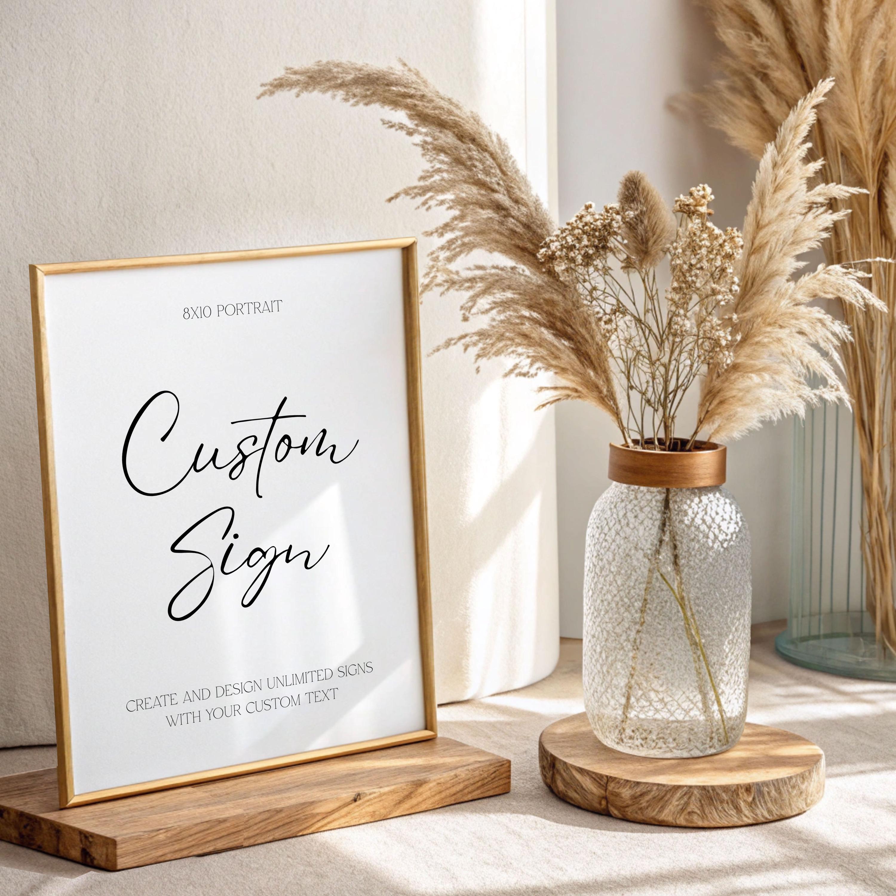 Custom Wedding Sign Template, Elegant Script Wedding Sign Kit, Create ...