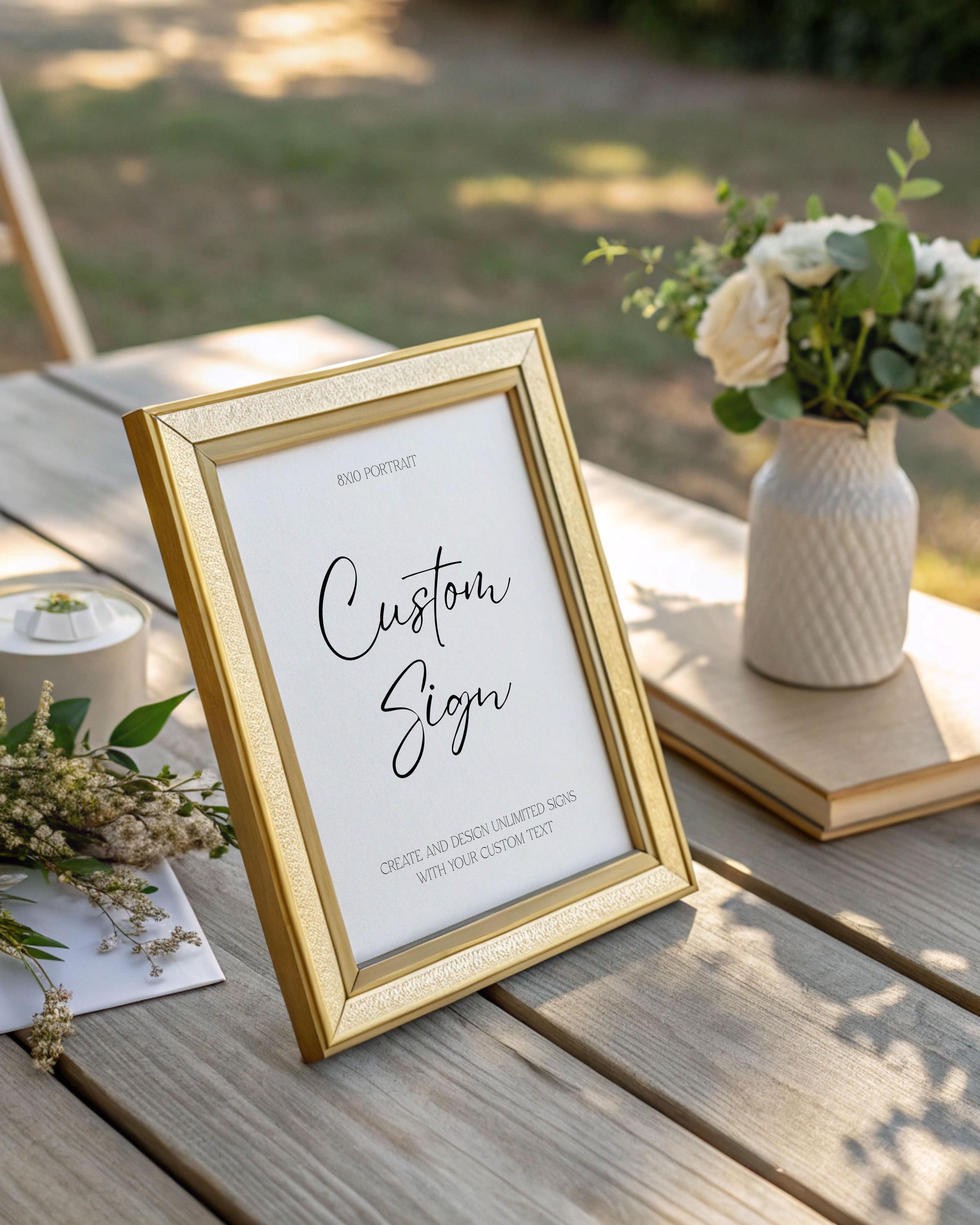 Custom Wedding Sign Template, Elegant Script Wedding Sign Kit, Create ...