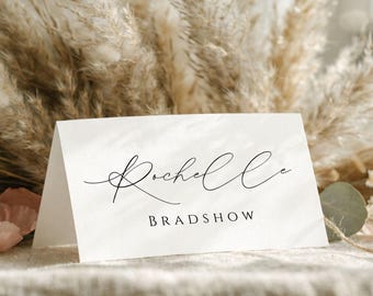 Place Cards Template, Modern Seating Name Cards, Minimalist Wedding Place Cards, Placement cards, Table Seating Cards, Canva, PC-3