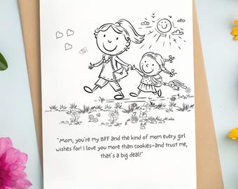 Printable Mom Card from Daughter Sentimental Mom From Daughter Gift Mother’s Day Card Instant Digital Download