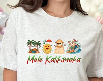 Mele Kalikimaka Shirt | Hawaiian Christmas, Surfing Santa