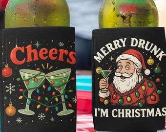 Funny Christmas Coozie | Double-Sided Holiday Drink Cooler