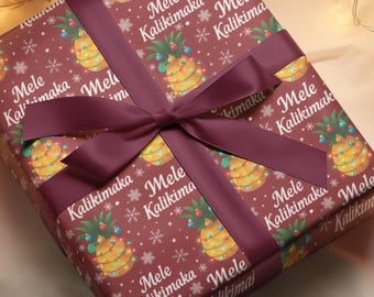 Mele Kalikimaka Pineapple Christmas Wrapping Paper