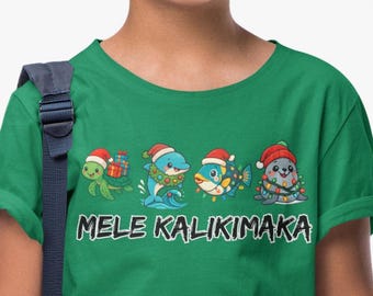 Mele Kalikimaka Toddler T-Shirt | Hawaiian Christmas Sea Animals
