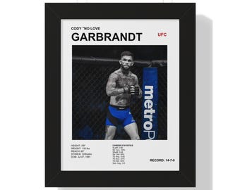 コーディ・ガーブラント UFC ポスター：ミッドセンチュリーモダンスポーツプリント（デジタルダウンロード）