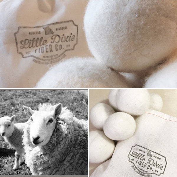 4 pack-100% Natural Wool Dryer Balls from Missouri Sheep