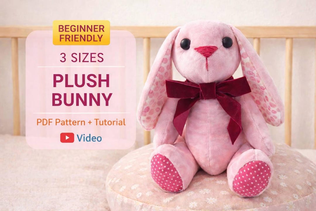 Easter Bunny Sewing Pattern PDF - Rabbit Plush Pattern-stuffed Animal ...