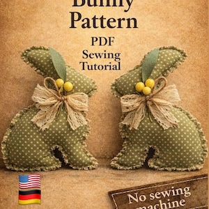 Primitive Bunny Pattern PDF, Easter Rabbit Sewing Tutorial, DIY Fabric Bunnies