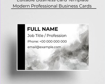 Plantilla de tarjeta de presentación editable / Tarjetas de presentación profesionales modernas / Diseño Canva