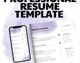 Professional Resume Template | Minimalist Curriculum Vitae | Editable in Word & Canva