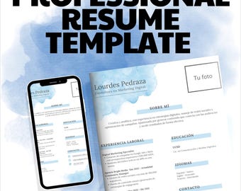 Professional Resume Template | Minimalist Curriculum Vitae | Editable in Word & Canva