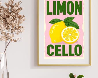 Limoncello Print: Retro Italian Kitchen & Bar Cart Art (Digital Download)