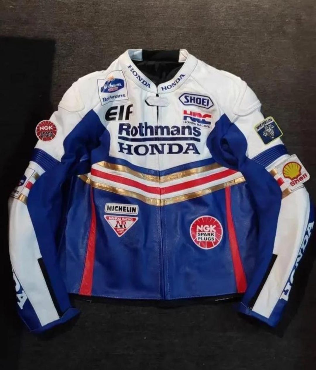 Honda Rothmans Racing Leather Jacket: Motogp Inspired Cowhide - Etsy