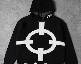 Px-0 Anime Inspired Premium Knitted Hoodie | Anime Hoodie | Anime Streetwear | Japanese Streetwear Hoodie | Embroidered Streetstyle Fit