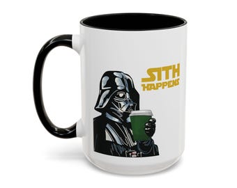 Sith Happens Coffee Mug - Funny Star Wars Darth Vader Accent Mug (11/15oz)