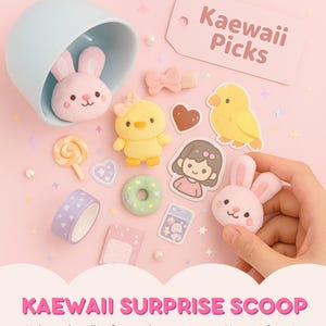 Kaewaii Lucky Scoop – Kawaii Mystery Box with Plushies, Stationery, Charms & Surprise Gifts