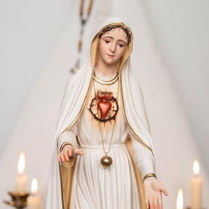 Our Lady of Fatima Statue - Virgin Mary Statue, Mother Mary Catholic Decor Religious Figurine Catholic Gifts & Gifts for Catholic Women