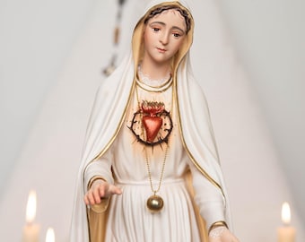 Our Lady of Fatima Statue - Virgin Mary Statue, Mother Mary Catholic Decor Religious Figurine Catholic Gifts & Gifts for Catholic Women