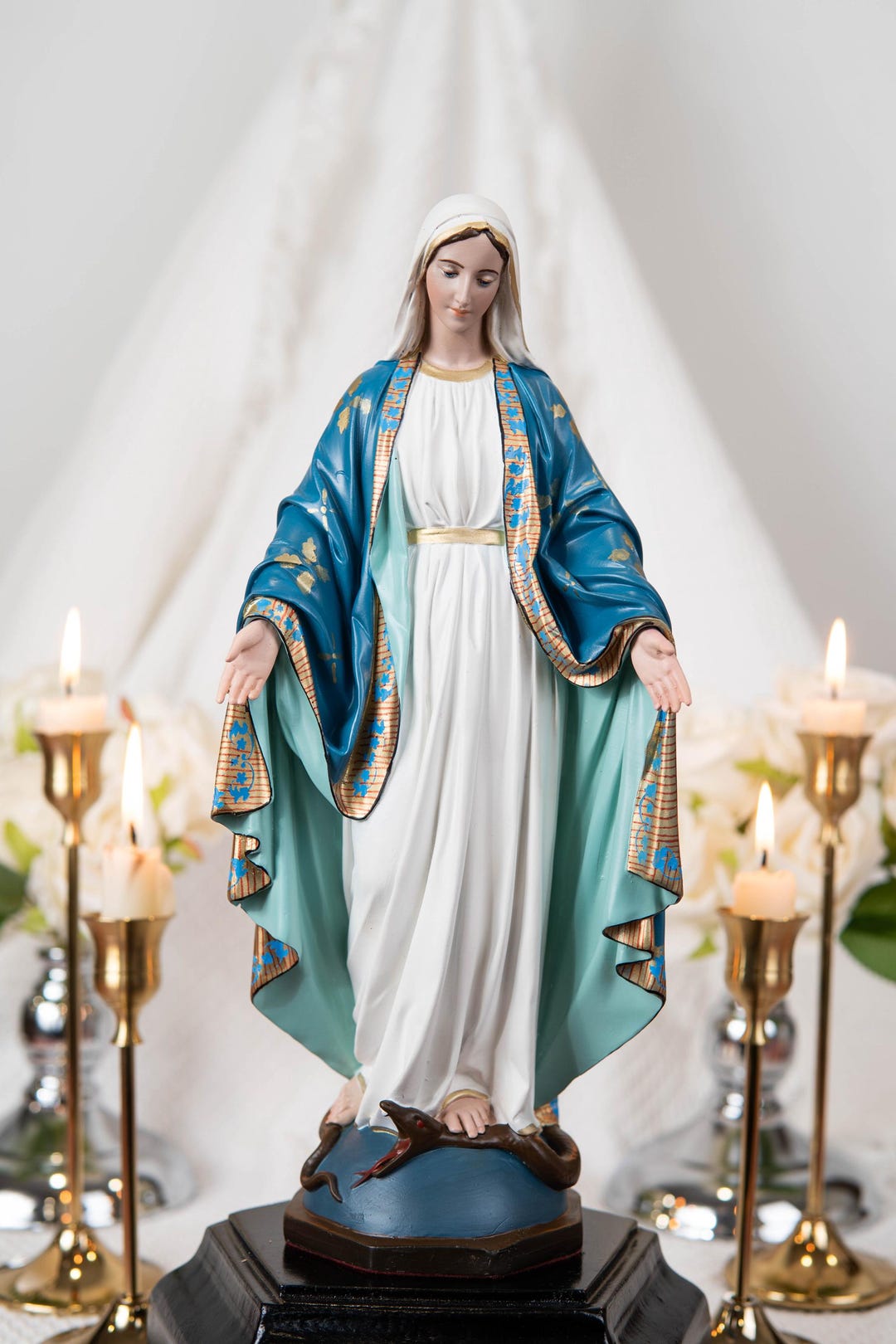 Our Lady of Grace Statue 11.8" - Virgin Mary Statue, Mother Mary Statue ...