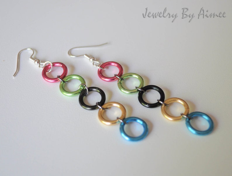 Olympic Rings Games Inspired earrings