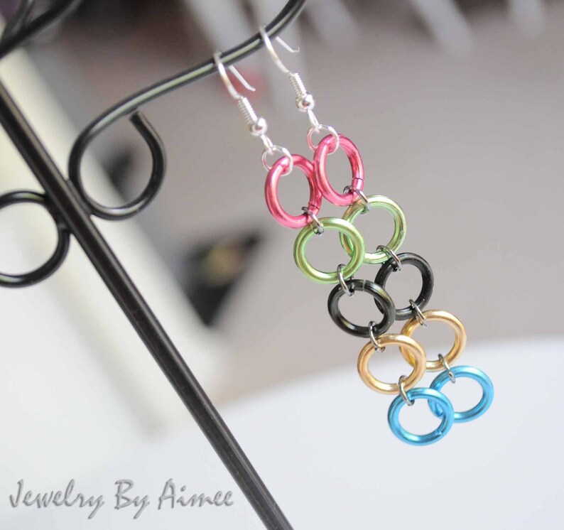 Olympic Rings Games Inspired earrings