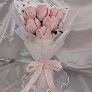 Pink Tulip Pipe Cleaner Flower Bouquet | Handmade Floral Gift